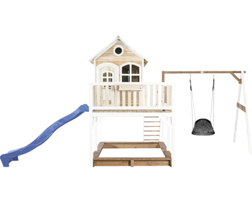 Tour de jeu avec toboggan, balançoire et bac à sable pour le jardin