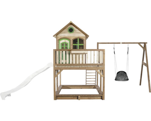 Tour de jeux avec toboggan, bac à sable et balançoire pour le jardin