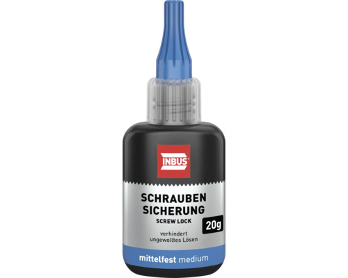 Schraubensicherung mittelfest für Gewinde INBUS® M6 - M36 flüssig 20 g Inbus Schraubensicherung, 20 Gramm, mittelfest