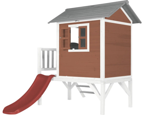 Cabane de jeux avec toboggan et fenêtre pour le jardin