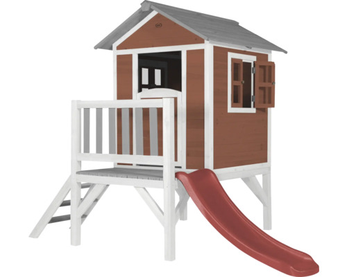 Cabane de jeu en bois avec toboggan