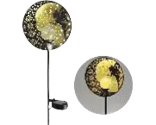 Solarleuchte mit rundem Lampenschirm und Erdspieß