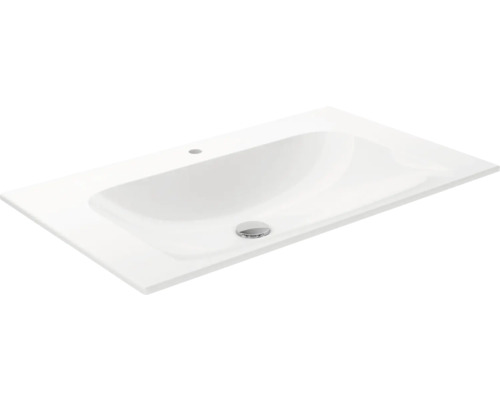 Lavabo pour meuble KEUCO X-Line 80.5x49.4 cm céramique blanche avec trou de robinet