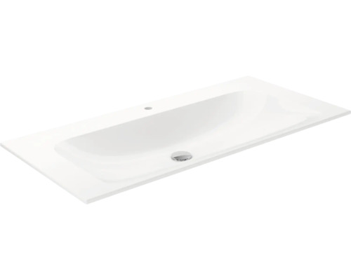 Lavabo pour meuble KEUCO X-Line 100.7x49.4 cm céramique blanche avec trou de robinet