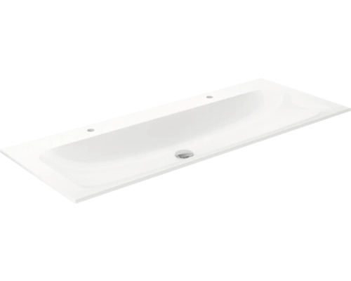 Lavabo pour meuble KEUCO X-Line 120.8x49.4 cm céramique blanche avec trou de robinet