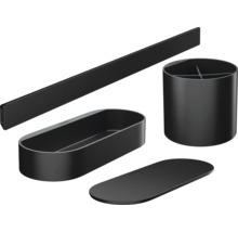 Hansgrohe AddStoris Badaccessoire-Set, bestehend aus Seifenablage, Seifenspender, Ablage und Handtuchhalter