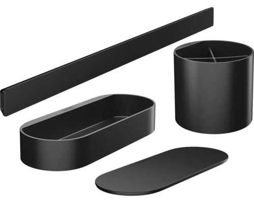 Badset Badezimmerset hansgrohe WallStoris schwarz matt 27968670