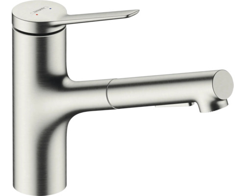 hansgrohe Küchenarmatur mit Handbrause ZESIS M33 sBox lite edelstahl gebürstet 74803800 Hansgrohe Waschtischarmatur mit Ausziehbrause