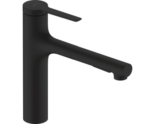 hansgrohe Küchenarmatur mit Handbrause ZESIS M33 schwarz matt 74804670 Schwarze Küchenarmatur
