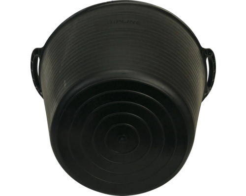 Schwarzer Mörtelkübel aus Kunststoff mit zwei Griffen