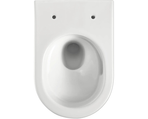 WC suspendu à fond creux en céramique sanitaire, vue de dessus