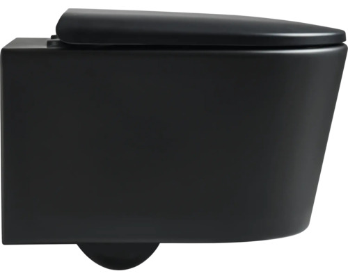 WC suspendu à fond creux avec bride fermée et siège de WC