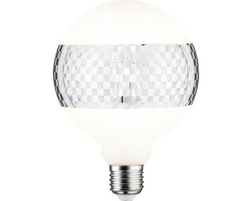 Ampoule LED à intensité lumineuse variable G125 argenté/brillant E27 4,5W(37W) 420 lm 2650 lm blanc chaud
