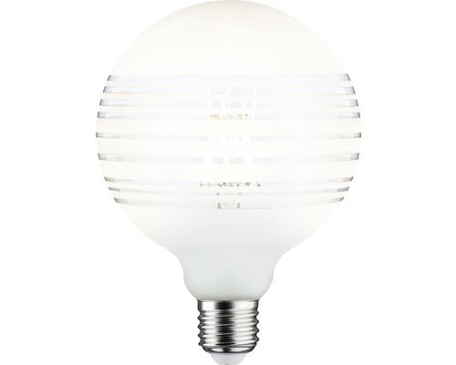 LED Globelampe dimmbar G125 weiss matt liniert E27 4,5W(40W) 470 lm 2700 lm warmweiss