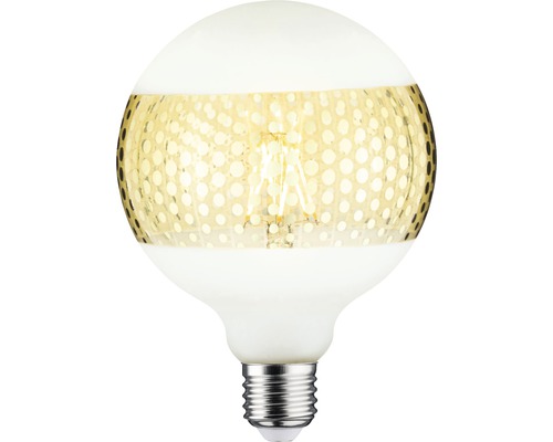 Ampoule LED à intensité lumineuse variable G125 doré/blanc à pois E27 4,5W(37W) 420 lm 2500 lm blanc chaud