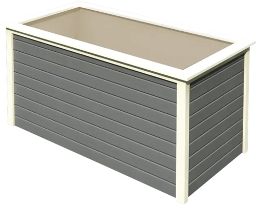 Jardinière grise avec bordure couleur crème