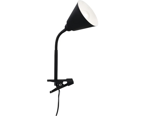 Lampe à pince noire avec col de cygne flexible pour l''intérieur