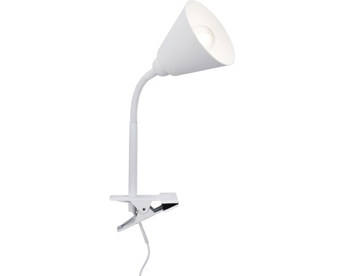 Lampe à pince blanche avec col de cygne flexible