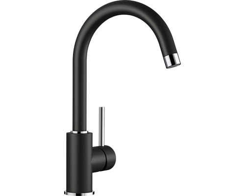 Robinetterie de cuisine haute pression Blanco MIDA aspect Silgarnit noir 526145 Robinet de cuisine noir avec bec haut