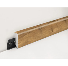 Sockelleiste mit Holzdekor und Befestigungsclip