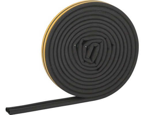 Profildichtung selbstklebend schwarz 6 m x 9 x 6 mm Dichtungsband auf Rolle zur Abdichtung von Türen und Fenstern