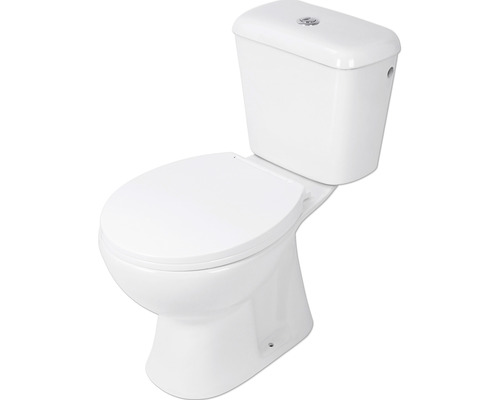 Differnz WC-Kombination Set WC Tiefspüler mit Spülrand weiss glänzend mit WC-Sitz 38.500.01