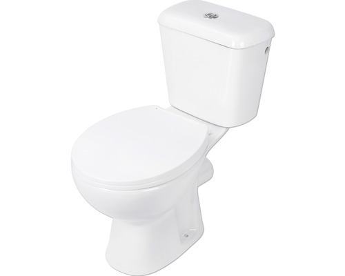 WC-Kombination Set Differnz Tiefspüler mit Spülrand weiss glänzend mit WC-Sitz 38.500.02