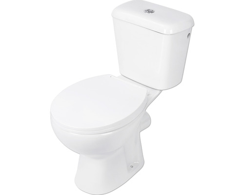 Differnz WC-Kombination Set WC Tiefspüler mit Spülrand weiss glänzend mit WC-Sitz 38.500.02