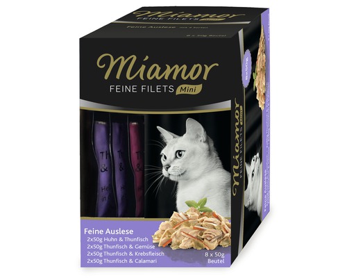 Nourriture pour chats Miamor Feine Filets Mini sélection 8x50 g Miamor Filets Fins Mini nourriture pour chat multipack avec différentes saveurs