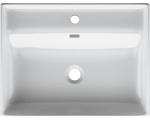 Vue de dessus d''un lavabo en céramique blanche