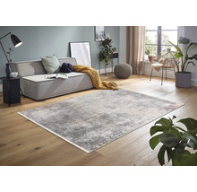 Wohnzimmer mit Sofa, Pflanzen, Dekoration und einem gemusterten Teppich