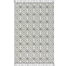Tapis avec motif géométrique en losange et franges