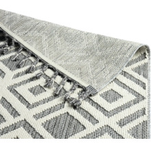 Tapis avec motif géométrique et franges