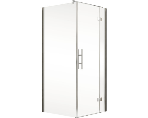 Cabine de douche d'angle avec porte en verre