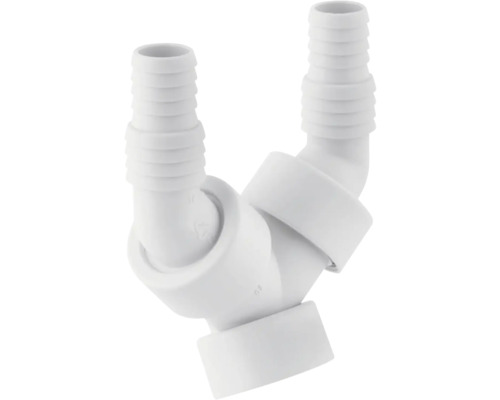 Embout de tuyau double GEBERIT pour lave-vaisselle ou machine à laver 1" blanc 152.767.11.1 Raccord en Y en plastique pour sanitaires