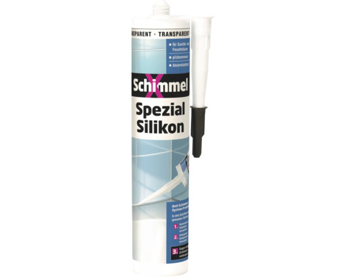 Silicone spéciale SchimmelX transparent 310 ml Silicone spécial anti-moisissure, transparent, pour sanitaires et locaux humides