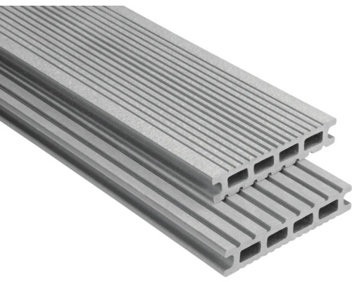Lames de plancher Konsta WPC Futura gris argent brossé 26x145 mm (au mètre)