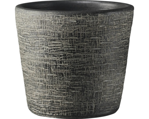 Übertopf Soendgen Piran Keramik Ø 14 cm H 13 cm Schwarz Textur