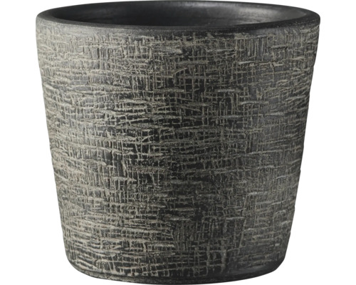 Übertopf Soendgen Piran Keramik Ø 20 cm H 19 cm Schwarz Textur