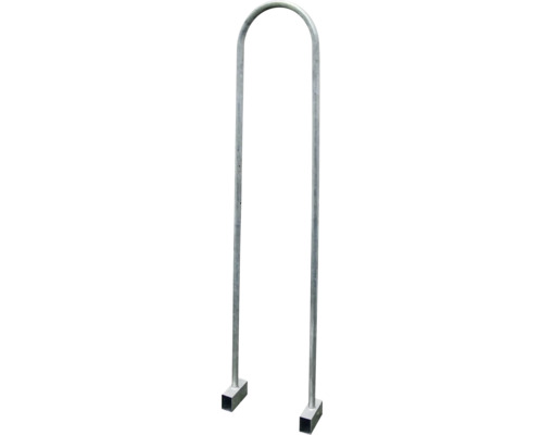 Étrier tubulaire pour empiler le bois de chauffage galvanisé 150x30 cm 1 pce Range-vélos en métal avec pieds rectangulaires