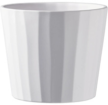 Pot de fleurs blanc avec structure côtelée