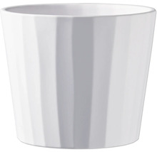 Pot de fleurs blanc avec motif de rainures verticales