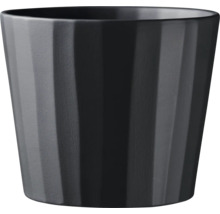 Pot de fleurs noir avec texture nervurée