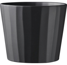 Pot de fleurs noir avec surface côtelée