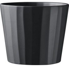 Pot de fleurs noir avec surface rainurée