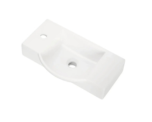 form & style Waschtisch FELINA 54,7 x 32,5 cm weiss glänzend Ablage rechts Keramik Handwaschbecken mit Hahnloch und Überlauf