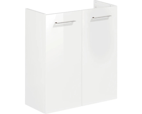 form&style Mini Waschbeckenunterschrank FELINA BxHxT 52 cm x 60 cm x 24,3 cm weiss Weißer Waschbeckenunterschrank mit zwei Türen und Griffen