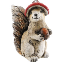Figurine décorative écureuil avec chapeau de champignon et noix