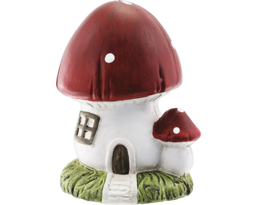 Maison champignon rouge-blanc 12 cm