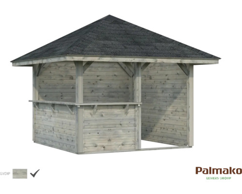 Pavillon Palmako Bianca 8,3 m² Set 3 300 x 300 cm imprégné par immersion gris